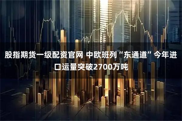 股指期货一级配资官网 中欧班列“东通道”今年进口运量突破2700万吨