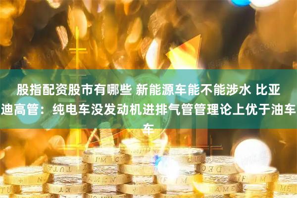 股指配资股市有哪些 新能源车能不能涉水 比亚迪高管：纯电车没发动机进排气管管理论上优于油车